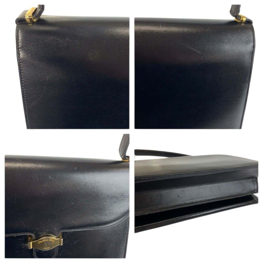 CHRISTIAN DIOR Vintage Black Leather Shoulder Bag - Picture 6 of 10